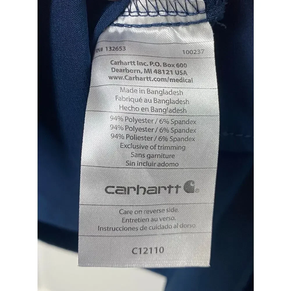 Carhartt Blue Green V-neck Force Scrub Top Women's Size Large